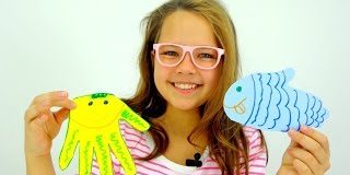 Поделки своими руками! Лучшая подружка Настя и рыбки из бумаги! Творчество!
